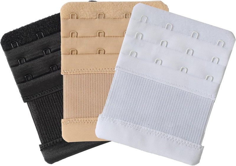 SAMGU Store Bra Extenders 4 Hooks Women's Soft Stretchy Bra Extension Strap, 3 Pieces - Image 1